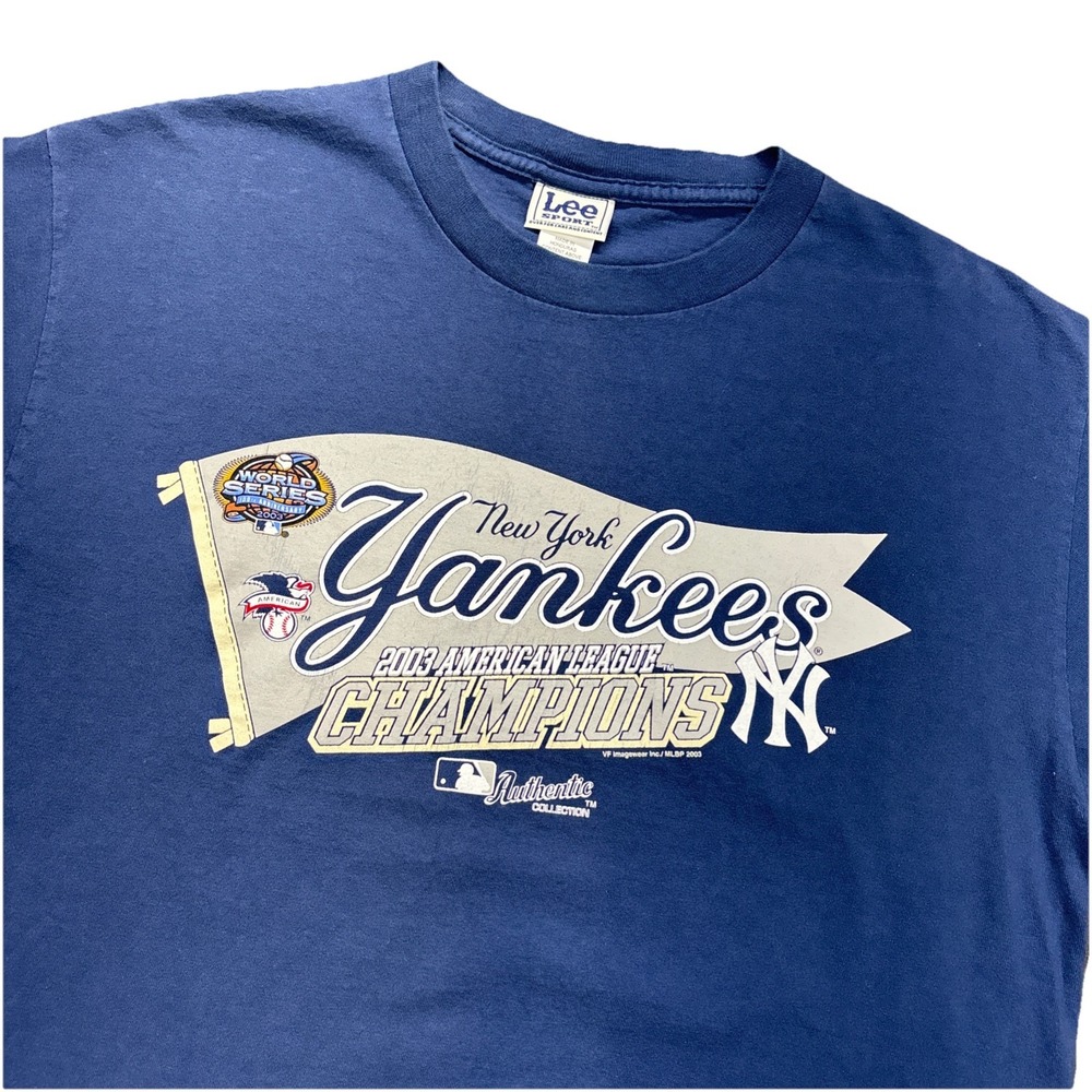 New York Yankees 2003 American League Champions T-shirt Mens L Lee Sport MLB
